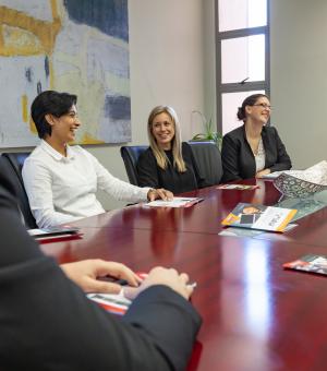 Corporate team enjoying a successful business meeting and professional collaboration